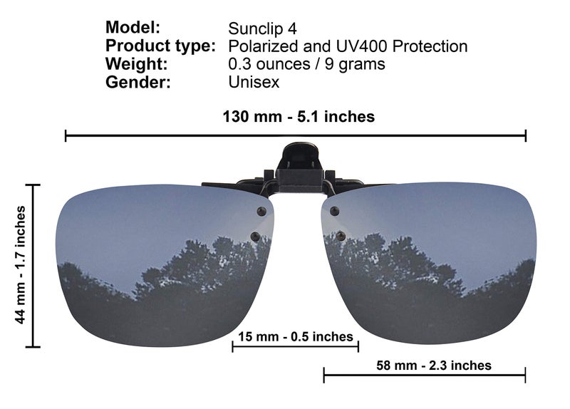Success Eyewear Clip On Sunglasses Flip Up Polarized Sunglasses Clip onto Eyeglasses Over Prescription Glasses Case Included - Image 2